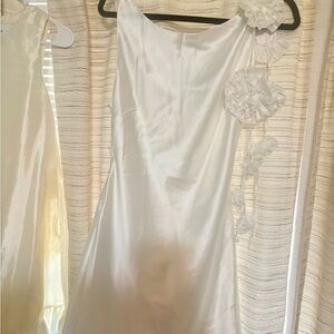 White satin Dress